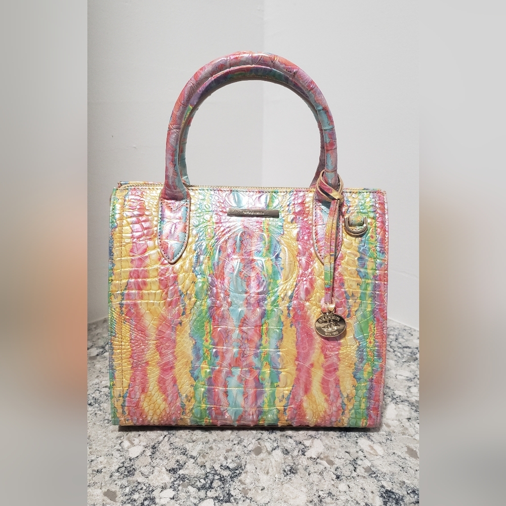 🍭Brahmin Small Caroline Satchel Saltwater Taffy Melbourne - Picture 2 of 16